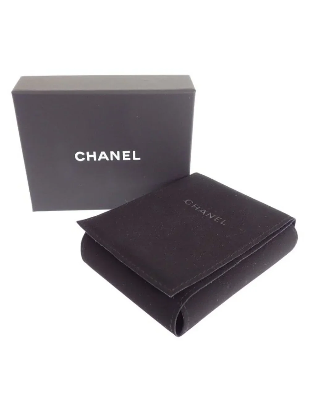Chanel CC Logo Choker Pendant Metal Leather Strass with Champagne Gold